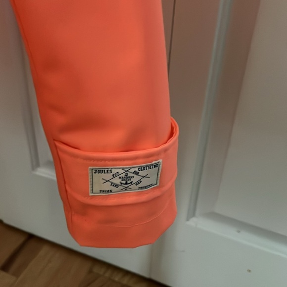 Joules Waterproof & Breathable Neon Orange Hooded jacket size 4 - Picture 8 of 12